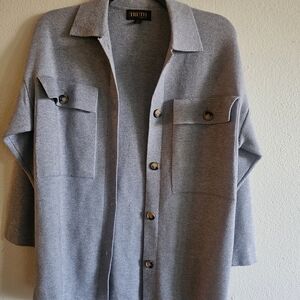 Truth Gray Button-Up Cardigan